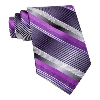 Van Heusen Chamber Stripe Silk Tie, Purple, Mens