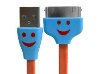 1M Flat LED Smile Face USB Data Sync Cable Cord for iPhone 4S iPad P1000 Orange Cell Phones & Accessories
