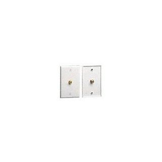 Leviton C5256 IGO Smooth Flush Mount Wallplate, Provides 75 Ohm Gold Connector For Coaxial Cable Hookup To TV Or VCR, Color Ivory