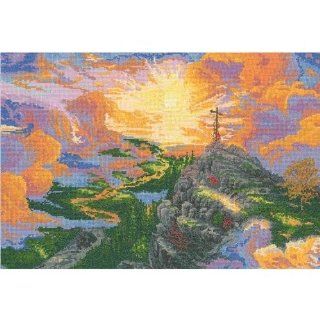 M C G Textiles 16 Count Thomas Kinkade The Cross Counted Cross Stitch Kit, 16 by 11 Inch