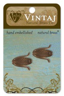 Vintaj 2 Piece Magnolia Leaf Bead Cap Embellishment, 18 by 14mm
