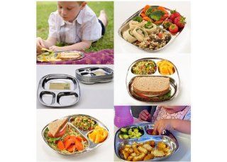 Eco Friendly Toddler Mess Kit (Includes 1 Stainless Tray, 2 Napkins, 1 Spork) Kitchen & Dining
