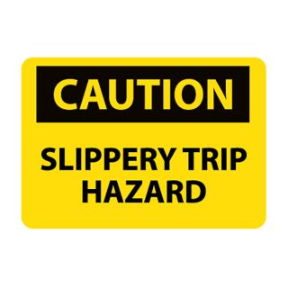 Nmc Osha Compliant Vinyl Caution Signs   14X10   Caution Slippery Trip Hazard