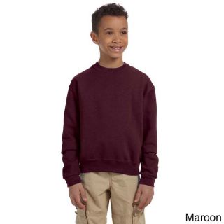 Jerzees Youth 50/50 Nublend Fleece Long sleeve T shirt Brown Size L (14 16)