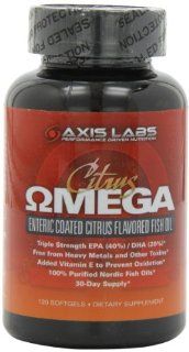 Axis Labs Citrus Omega Fish Oil Mineral Supplement Capsules, 120 Count Health & Personal Care