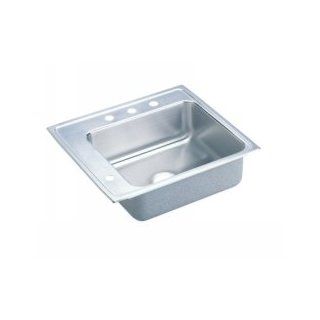 Elkay DRKR2522L Stainless Steel   4 Hole Lustertone Rear and Side Ledge Single Bowl Classroom Sink    