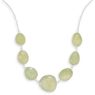 Sterling Silver 18 Inch+2 Inch Prehnite Necklace Vishal Jewelry Jewelry
