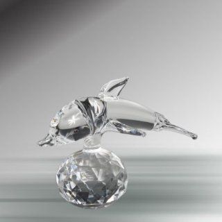 Crystal Dolphin on a Ball   2 1/2" #M 640   Collectible Figurines