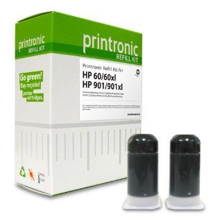 Printronic Refill Kit for HP 60 CC640WN HP 60xl CC641WN HP 901 CC653AN HP 901xl CC654AN Black Electronics