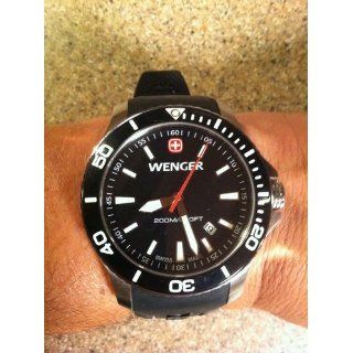 Wenger Sea Force Watch, Black Dial Black Bezel Black Silicone Strap 641.103 at  Women's Watch store.