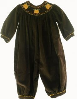 Royal Child Infant Girls Brown Corduroy Smocked Pumpkin Romper Outfit 24M Clothing