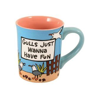 Our Name Is Mud by Lorrie Veasey "Gulls Just Want to Have Fun" Mug, 4 1/2 Inch Kitchen & Dining