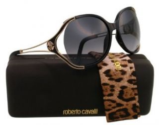 Roberto Cavalli Women's RC669S6201B Wrap Sunglasses,Shiny Black,62 mm ROBERTO CAVALLI Clothing