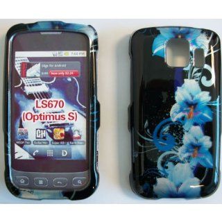 LG LS670 Optimus S Graphic Case   Blue Flower Cell Phones & Accessories