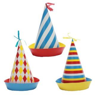Party Partners Design Retro Big Top Circus Themed Hats, Blue/Red, 6 Count Toys & Games