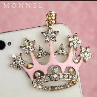 ip644 Cute Pink Queen Crown Dust Proof Phone Plug Cover Charm For iPhone 4 4S Cell Phones & Accessories