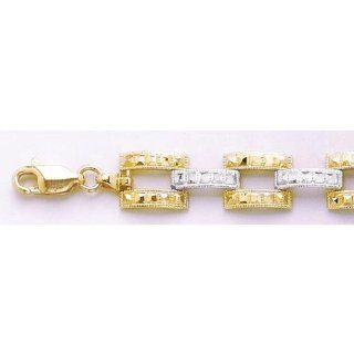 Gold Bracelet D C Rectangular Link Bracelet Two color Jewelry