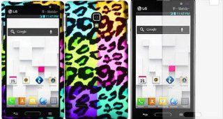 For LG Optimus L9 P769 P760 Hard Design Cover Case Bright Colorful Leopard+LCD Screen Protector Cell Phones & Accessories