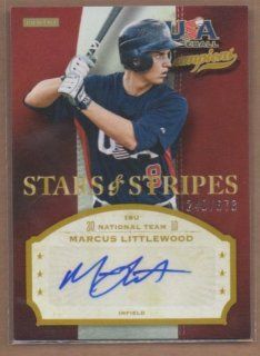 2013 USA Baseball Champions Stars and Stripes Signatures #15 Marcus Littlewood Auto 240/673 Sports Collectibles