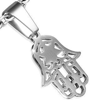 Stainless Steel Star Filigree Hand of Fatima/ Hamsa Pendant Jewelry