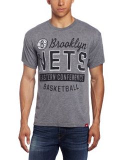 Sportiqe Men's Brooklyn Nets NBA Regulation T Shirt, Gray, Small Clothing