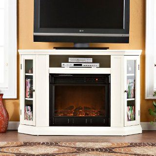 Claremont Fireplace Media Stand   Black   Improvements   Rug Pads