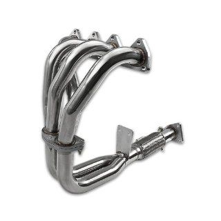HDS HP97 NS, T 304 Stainless Steel Chrome Flex Exhaust Pipe Manifold Header 1.875" Inlet with Gaskets and Bolts Automotive