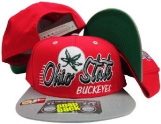 Ohio State Buckeyes Gray/Red Two Tone Plastic Snapback Adjustable Plastic Snap Back Hat / Cap Clothing