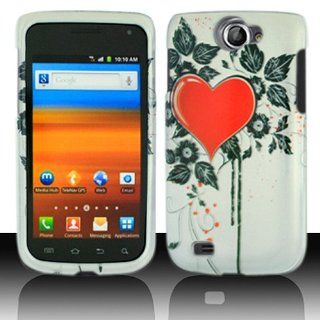 White Red Heart Hard Cover Case for Samsung Galaxy Exhibit 4G SGH T679 Cell Phones & Accessories
