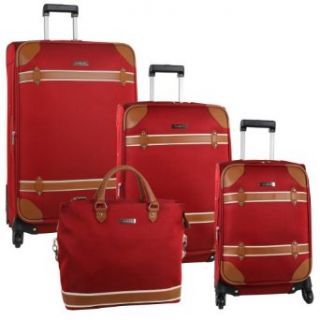 Anne Klein Luggage Vintage Edition 4 Piece Luggage Set, Red, One Size Clothing