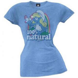 Smurfs   Womens Natural Juniors T shirt Medium Blue Clothing