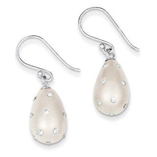 Sterling Silver Tear Drop Silver & Preciosa Crystal Earrings Jewelry