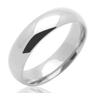 14K White Gold 5mm Comfort Fit Classic Domed Plain Wedding Band for Men & Women (Size 5 to 12) Jewelry