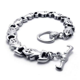 316L Titanium Steel Fashion Bracelet for Men's Retro Style Cool Jewelry Sports & Outdoors