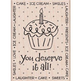 You Deserve Card (Birthday)   Rubber Stamps