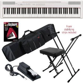 Yamaha P 105 Digital Piano (White) STAGE BUNDLE w/ Keyboard Bag, Stand & Bench Musical Instruments