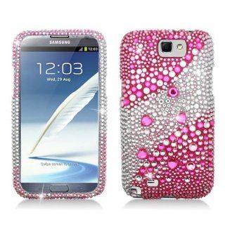 Aimo SAMNOTE2PCLDI659 Dazzling Diamond Bling Case for Samsung Galaxy Note 2 N7100   Retail Packaging   Pink Cell Phones & Accessories