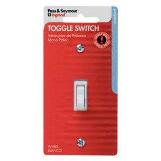 Pass & Seymour 660WGCCC5 Standard Single Pole Toggle Grounding Switch, 120V, 15 Amp, White   Wall Light Switches  