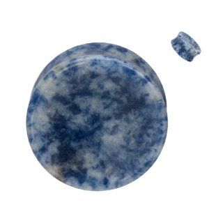 Sodalite Stone Concave Double Flare Organic Plugs   3/4" (19mm)   Sold as a Pair Jewelry