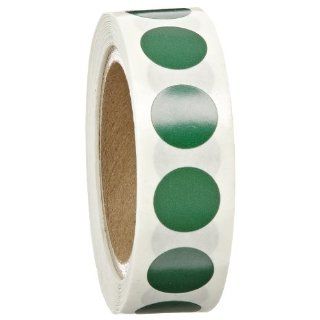 Aviditi DL690D Circle Inventory Color Coded Label, 1/2" Diameter, Green (Roll of 500)