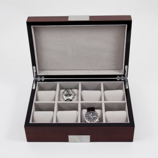 Eight Watch Case in High Lacquer Walnut