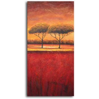 My Art Outlet Hand Painted Slice of African Treescape Oil Canvas Art