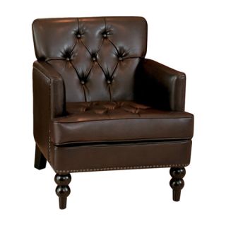 Malone Leather Arm Chair in Brown