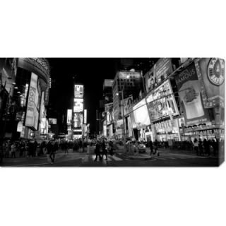 Global Gallery Times Square at Night, NYC by Ludo H Stretched Canvas