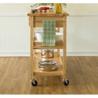 Castleton Home Solid Wood Top Kitchen Island Cart