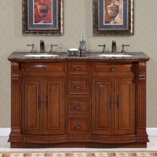 Silkroad Exclusive Monica 55 Double Sink Bathroom Vanity Set