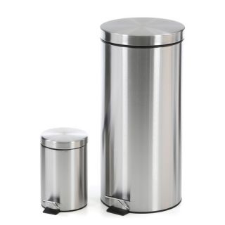 Liter Round Stainless Steel Step Trash Can