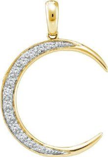 0.15ctw Round Diamond Crescent Moon Pendant Pendant Necklaces Jewelry