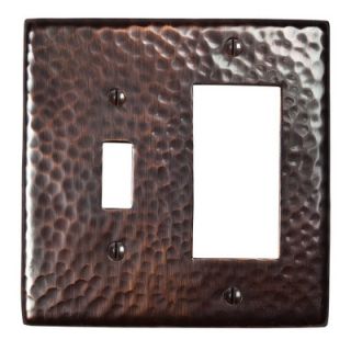 The Copper Factory Hammered Copper Single Switch and GFCI Combination