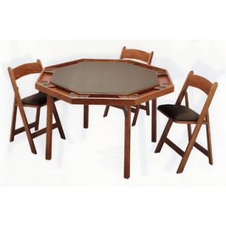 Kestell Furniture 52 Oak Contemporary Folding Poker Table Set